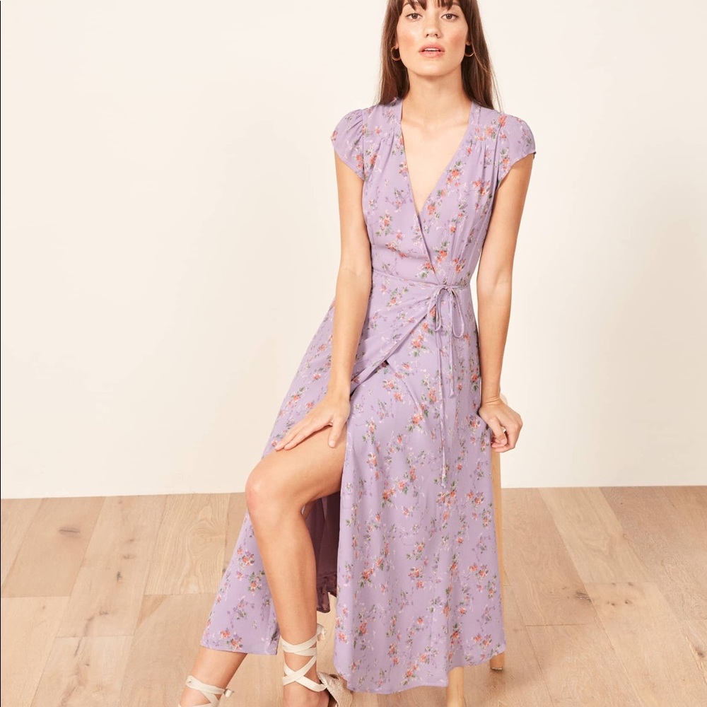 Reformation Carina Georgina Wrap Dress